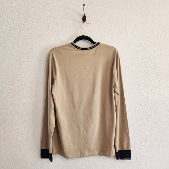 Ben Sherman Men's Size Small Long Sleeve Shirt BS33LK240 Tan Navy Classic Dressy - Picture 8 of 9